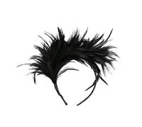 FRCOLOR Feather Fascinator Headbands Roaring Flapper Feather Headpiece 1920s Prom Queen Hair Hoop for Special Events (Black Feather)