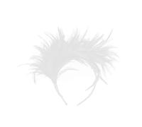 FRCOLOR Feather Fascinator Headbands Roaring Flapper Feather Headpiece 1920s Prom Queen Hair Hoop for Special Events (White Feather)
