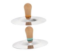 FRCOLOR Finger Cymbals for Musical Instruments with Sturdy Metal Build Easy to Master Hand Cymbals Set for Belly Dancing Music Education and Party Performance