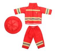 FRCOLOR Fireman Doll Clothes and Accessories Set for American Dolls Realistic Firefighter Costume with Helmet Pretend Play Dress Up Outfit for Boys and Role Playing
