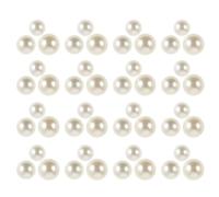 FRCOLOR Flatback Half round Pearls for Crafting with Reliable Sticking Power and Easy Application, 3 Sizes 12/14/16mm Plastic Beads for Handmade Decorations on Phone, Shoes and Nail Art