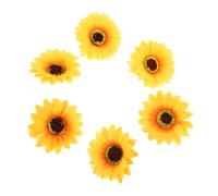 FRCOLOR Floral Hairpins for Women 6pcs Small Silk Sunflower Hair Clips Stylish Hair Accessories for