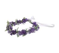 FRCOLOR Floral Headband for Women Violet Lavender Flower Crown Seaside Vacation Headpiece Lightweight Hair Wreath for Weddings Parties Photos Random Style
