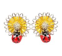 FRCOLOR Flower Earrings Women Earring Studs Daisy Ladybug Fashionable and Chic