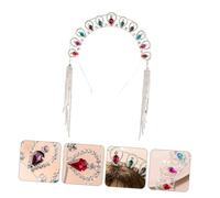 FRCOLOR Flower Girl Headband Long Tassels Seven Rhinestone Headdress for Wedding Hair Comb Elegant Bridal Hair Accessories for Communion