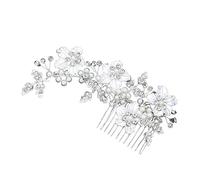 FRCOLOR Flower Leaf Hair Comb Pearl Diamond Bridal Headdress Wedding Headpiece Bridal Insert Comb Versatile Wedding Accessory