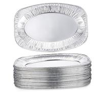 FRCOLOR Foil Pans 30 Pcs Food Trays Lids for Baking Catering Parties Silver Platters for Indoor/