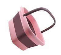 FRCOLOR Foldable Foot Soak Bucket Pink Home Foot Basin with Massage Handles and Relaxation