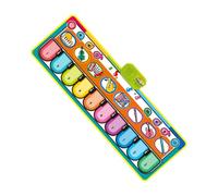 FRCOLOR Foldable Musical Keyboard Playmat with Volume Soft Floor Play Mat Rug for Early Learning and Sensory Development Space Saving Piano Mat