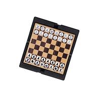 FRCOLOR Foldable Portable Checkers Clipboard Board with Magnetic Lightweight Leather for Adults Travel Educational International Draughts Game