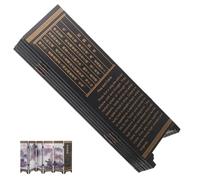 FRCOLOR Foldable Wooden Folding Screen Panel Divider in Antique Chinese Style, Coffee Colour Mini Desktop Screen for Space Matching and Rustic Home Decoration