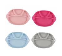 FRCOLOR Food Grade Silicone Partition Tray Sky Blue Durable Rice Holder and Separate Plate for Dishwasher Safe Shatter Resistant and Odorless Cutlery Mat for Healthy Mealtime