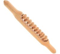 FRCOLOR Full-Body Massage Roller Stick with Gua Sha Function, Short Wooden Muscle Massager Tool for Home Therapy and Relaxation, Multi-Functional Scraping Rod for Deep Tissue Release