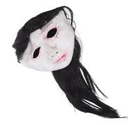 FRCOLOR Full Face Scary Female Ghost Mask for Halloween Party Realistic Latex Horror Cosplay Head Cover for Masquerade Haunted House Props Horror Movie Shoots