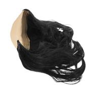 FRCOLOR Funny Half Bald Wig for Men with Long Black Straight Synthetic Hair, Realistic Role Play Costume Wig for Party, Wedding Joke Outfit, April Fools’ Day Prop