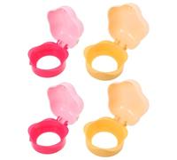 FRCOLOR Gas Stove Knob Covers Proof Safety Guard 4cm Diameter 4pcs with Oil Proof Plastic Protector and Flower Shaped Design to Prevent Universal Compatibility for Household Kitchens
