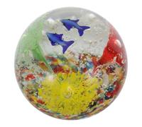 FRCOLOR Glass Ocean Orb 9cm Sphere Decorative Accent for Office