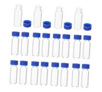 FRCOLOR Glass Vials Caps 2ml Small Sampling Bottles Tiny Glass Vials Set of 100 Ventilated Lids for Laboratory Use