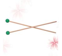 FRCOLOR Glockenspiel Mallet with Green Rubber Head and Wood Handle Percussion Sticks for Musical Instruments Educational Early Music for Suitable for All Percussion Types