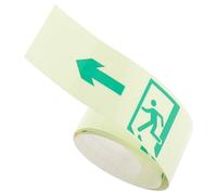 FRCOLOR Glow-in-the-dark Safety Warning Decal Tape 5x120cm 10x120cm Self-luminous Facility Direction Symbol Stickers for Emergency Exit and Safety Passage in Apartments