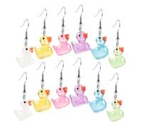 FRCOLOR Glow-in-the Earrings Cute Cartoon 6-Pair Set Colorful 3D Hook Earrings for Teen Girls Fun and Whimsical Jewelry Accessories