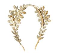 FRCOLOR Gold Headbands for Women Leaf Bridal Headband Baroque Headdress Goddess Style Accessory