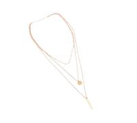 FRCOLOR Gold Necklace for Women Multi-layer Alloy Necklace Metal Bar Pendant Lady Pendant Shining Plate