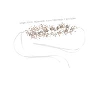 FRCOLOR Golden Floral Wedding Hair Vine Headband for Bride Bridesmaids Flower Sparkling Rhinestone Alloy Hairpiece with Goddess Leaf Crown Design Elegant Bridal Hair Accessory
