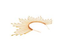 FRCOLOR Golden Sunburst Spiked Headband Elastic Goddess Crown Headdress for Women Comfortable Fit Halloween Cosplay Wedding Tiara Party Accessory