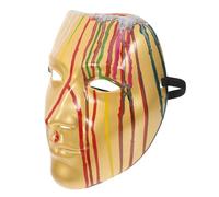 FRCOLOR Golden Venetian for Men with Comfortable Plastic Material, Antique Painted Design for Masquerade Balls and Holiday Parties, Unique Style for Adults