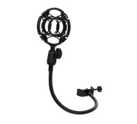 FRCOLOR Gooseneck Microphone Holder with Adjustable Shock Mount Flexible Desktop Mic Clamp for Live Streaming Podcasting Voice Recognition Durable Vibration Support Space Saving Design for