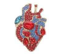 FRCOLOR Gothic Heart-Shaped Brooch Pin with Rhinestones, Medical Awareness Lapel Pin for Doctors Nurses, Valentine’S Day Sweater Clip Jewelry, Cardiologist Heart Badge for Clothing and