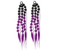 FRCOLOR Gradient Bubble Ponytail Extensions Handwoven Braided Hair Accessories for Women Lightweight Soft Synthetic Lantern Braid Design Adds Volume for Festival Party Daily Wear