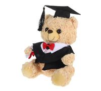 FRCOLOR Graduation Bear Plush with Cap for Kindergarten to College Soft Stuffed Animal in Doctoral Gown Graduation Gift and Party Favor Cute Brown Bear for Celebrations and Keepsakes
