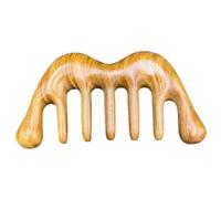 FRCOLOR Green Sandalwood Wide Tooth Comb Scalp Caring Tool Massager for Relaxation