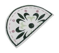 FRCOLOR Green Semi-circle Bath Mat Non-slip Quick Drying Polyester Bathroom Rug for Restroom and Toilet Entrances Absorbent Floor Mat with Minimalist Design