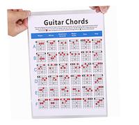 FRCOLOR Guitar Chords Practice Chart Electric Guitar Finger Guide Chord Spectrum Training Tool for Students and Teachers Paper Material