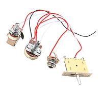 FRCOLOR Guitar Potentiometer Wiring Harness for Volume Control Knob Includes Switch Electronics and Toggle Switch for Guitar Jack Socket Random Color