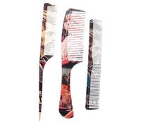 FRCOLOR Hair Comb Set 3pcs Mens Pintail Hair Combs Styling Combs for Men Retro Design Plastic Material