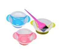FRCOLOR Hair Dyeing Bowl and Brush Set Elevated Silicone Hair Coloring Bowls Suction Base 1 Brush for Salon Use
