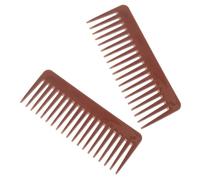 FRCOLOR Hair Styling Comb 2pcs Plastic Wide Tooth Comb Detangler Brush Portable for Thick Curly Wavy Hair Random Color