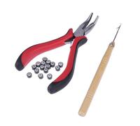 FRCOLOR Hair Updo Tools Braided Pliers Set Hair Extension Kit Micro Rings for Styling