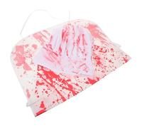 FRCOLOR Halloween Bloody Chef Apron Hat Set with Realistic Blood Splatter Reusable Scary Zombie Costume for Cosplay Parties and Horror Events and Easy to Clean