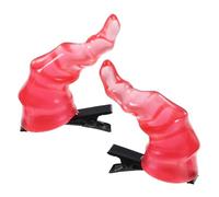 FRCOLOR Halloween Devil Horn Hair Clips Transparent Red Cosplay Hair Accessories for Women Teens Charming Party Costume Clips for Thick Straight Curly