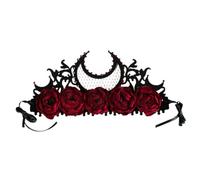 FRCOLOR Halloween Flower Crown Headband with Comfortable Festival Headpiece Versatile Wedding and Party Hair Accessory Classic Gothic Goddess Garland for Costume and Prom