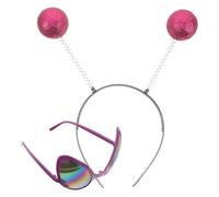 FRCOLOR Halloween Headband and Novelty Martian Sunglasses Set, Abs Material, Comfortable Wear Universal Fit, Funny Costume Glasses for Birthday and Event Parties