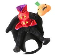 FRCOLOR Halloween Pumpkin Ride Pet Costume for Dogs and Cats, Comfortable Plush and Polyester Material, Breathable Design, Suitable for Chest 40-48cm and Neck 30-37cm, for Festival Cosplay