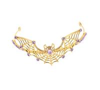 FRCOLOR Halloween Spiderweb Tiara Headband, Rhinestone Spider Crown for Women, Gothic Metal Queen Headpiece for Halloween Party and Cosplay Accessories