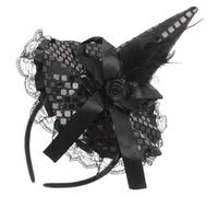 FRCOLOR Halloween Witch Hat Headband Durable Cloth Lightweight Party Costume Accessory with Lace for Adults and Cosplay and Halloween