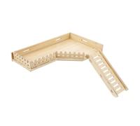 FRCOLOR Hamster Cage Climbing Ladder and Wooden Platform with Double-layer Solid Wood Boards for Small Pets Habitat Accessory Suitable for Guinea Pigs and Hamsters